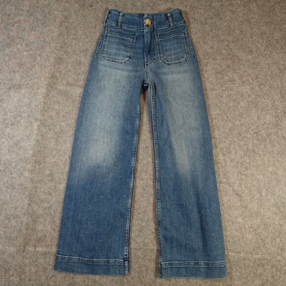 Anthropologie Maeve Jeans 23 Colette Cropped Wide Leg High Rise Denim - Picture 1 of 10